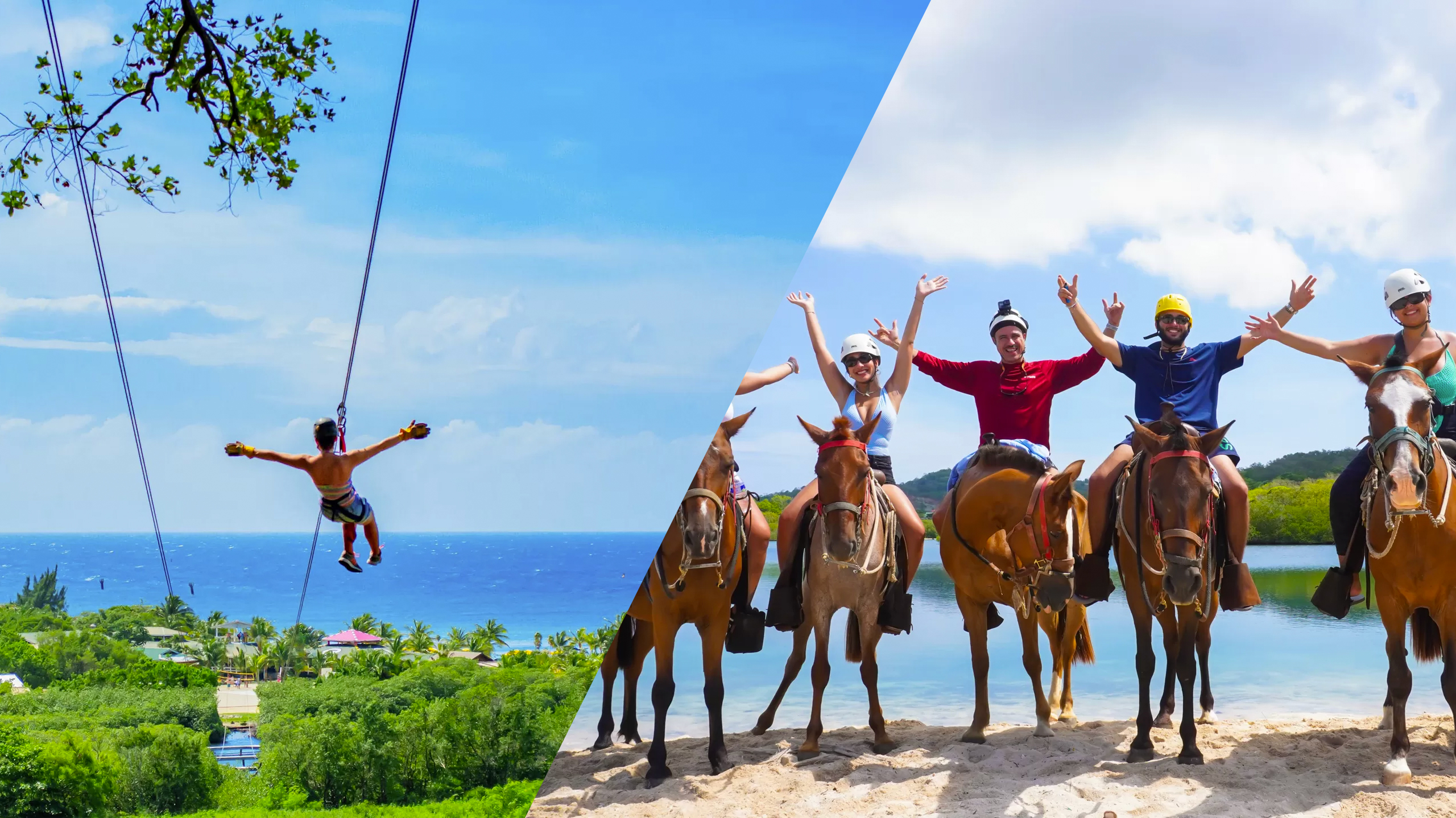 Zip line and horseback adventure at Isla Tropicale (formerly Mahogany Bay)